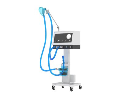 Tıbbi vantilatör arka planda izole edildi. 3d görüntüleme - illüstrasyon  