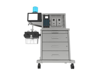 Anestezi makinesi arka planda izole edilmiş. 3d görüntüleme - illüstrasyon  