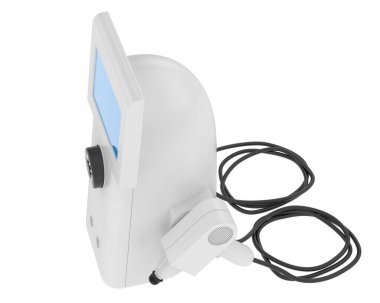 Defibrilatör arka planda izole edildi. 3d görüntüleme - illüstrasyon