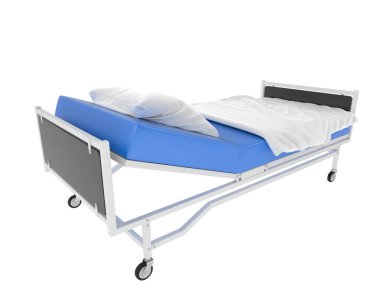 Hastane yatağı 3D illüstrasyon simgesi