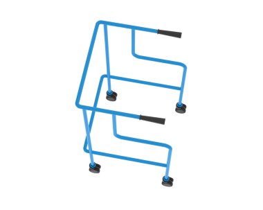 Tıbbi yürüteç beyaz arka plan üzerinde izole   