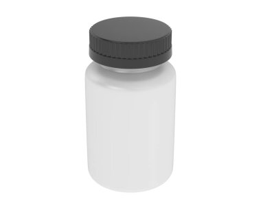 Beyaz arka plan üzerinde izole hap şişesi