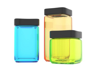 Cam kavanozun 3d renginde çizimi