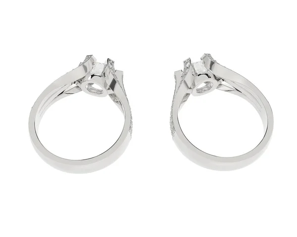 Modellen Van Ringen Verloving Witte Platina Ringen — Stockfoto