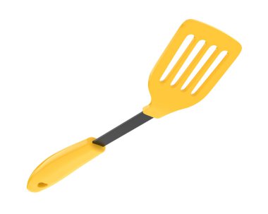 Spatula arka planda izole edildi. 3d görüntüleme, illüstrasyon