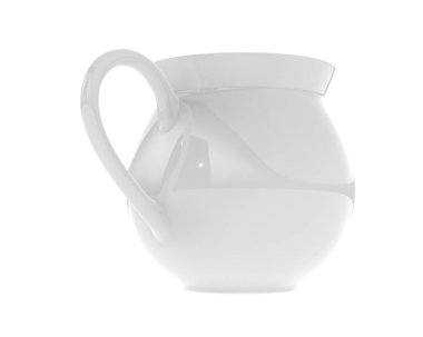 beyaz arkaplanda izole edilmiş seramik krema