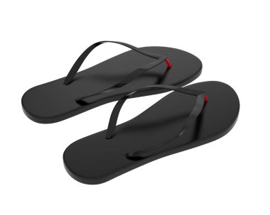 Arka planda parmak arası terlikler izole edilmiş. 3d görüntüleme, illüstrasyon