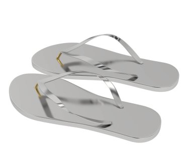 Arka planda parmak arası terlikler izole edilmiş. 3d görüntüleme, illüstrasyon