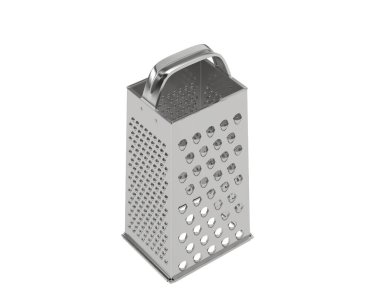 Beyaz arkaplanda dört kenarlı peynir rendesi