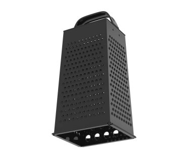 Beyaz arkaplanda dört kenarlı peynir rendesi