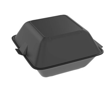 Hamburger konteynırı arka planda izole edilmiş. 3d görüntüleme - illüstrasyon