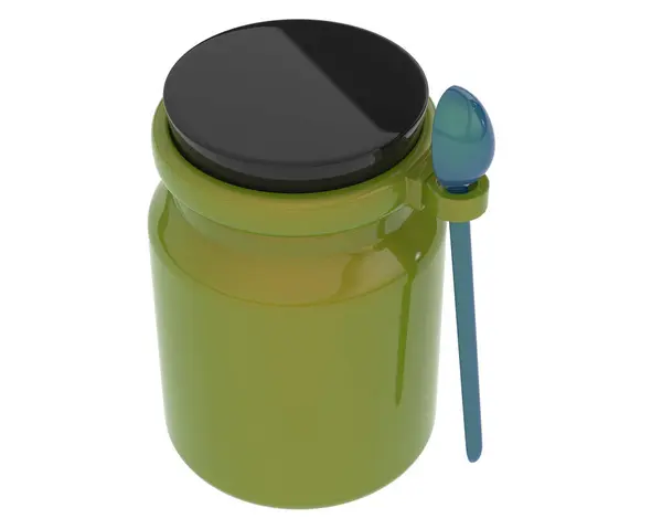 玻璃罐的颜色3D渲染图解 — 图库照片
