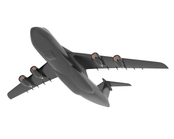 白色背景下的黑色飞机C5星系3D模型图解 — 图库照片