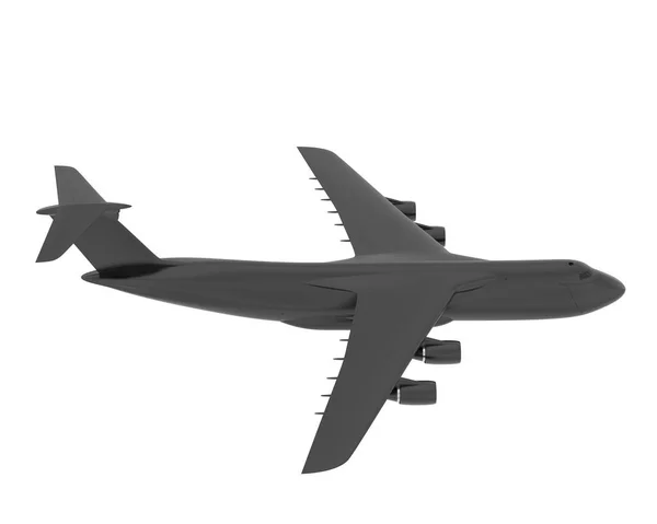 Model Ilustrace Černé Letadlo Galaxie Bílém Pozadí — Stock fotografie