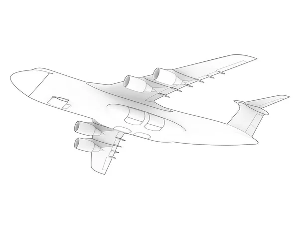 Model Ilustrace Letadla Galaxie Bílém Pozadí — Stock fotografie