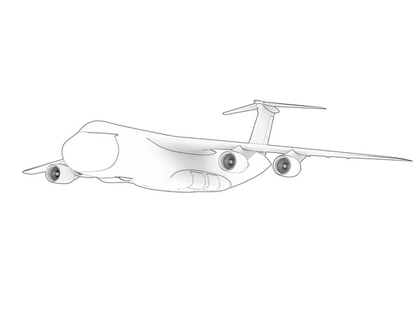 Model Illustratie Van Vliegtuig Sterrenstelsel Witte Achtergrond — Stockfoto