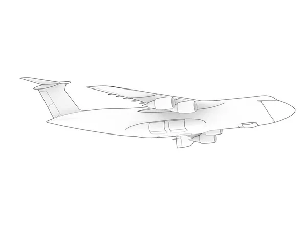 Modell Illustration Flygplan Galax Vit Bakgrund — Stockfoto