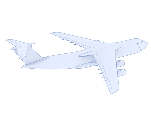 Модель Ілюстрації Галактики Airplane Білому Тлі — стокове фото