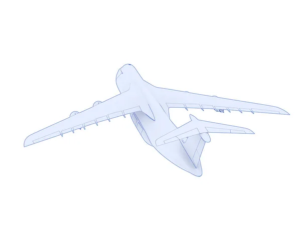 Model Ilustrace Letadla Galaxie Bílém Pozadí — Stock fotografie