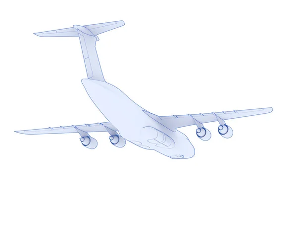 Ilustración Modelo Galaxia Airplane Sobre Fondo Blanco — Foto de Stock