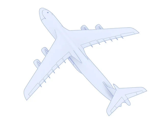 Ilustración Modelo Galaxia Airplane Sobre Fondo Blanco — Foto de Stock