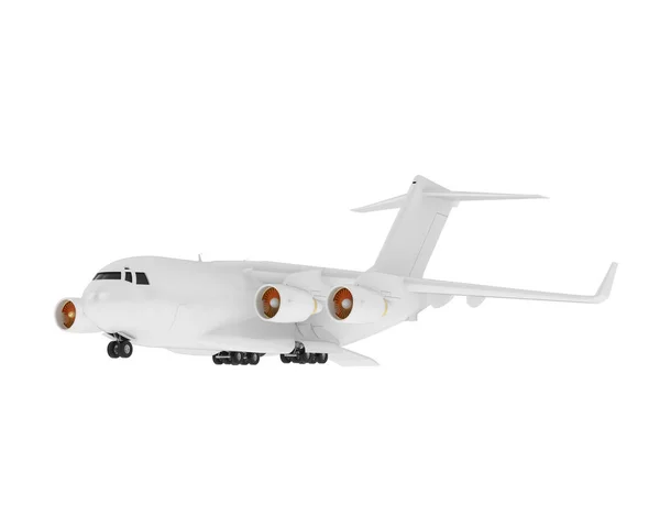 Nin Boyutlu Çizimi Büyük Askeri Nakliye Uçakları Beyaz Arka Planda — Stok fotoğraf