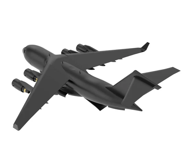 Иллюстрация Черной Плоскости C17 Большой Военно Транспортный Самолет Изолирован Белом — стоковое фото