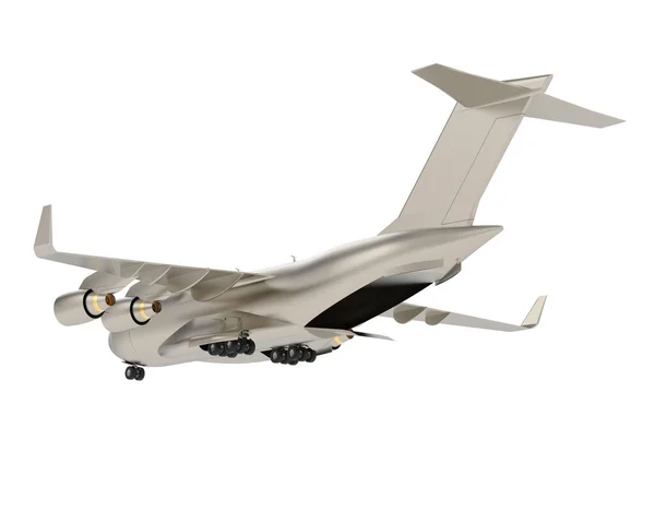 3D显示了在白色背景上孤立的C17 用于快速战略运送部队的飞机 大型军用运输机 — 图库照片