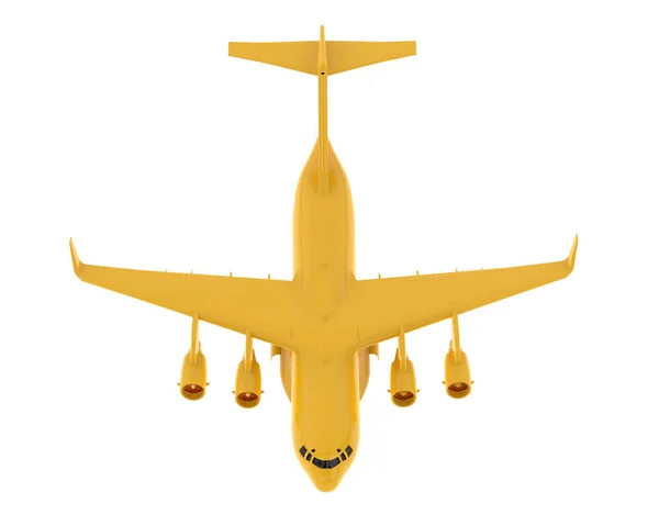 Иллюстрация Жёлтой Плоскости C17 Большой Военно Транспортный Самолет Изолирован Белом — стоковое фото
