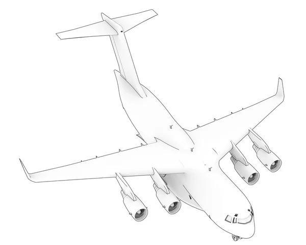 Illustratie Van C17 Groot Militair Transportvliegtuig Geïsoleerd Witte Achtergrond — Stockfoto