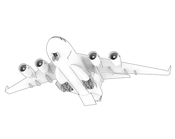 Ilustração C17 Grandes Aeronaves Transporte Militar Isoladas Fundo Branco — Fotografia de Stock