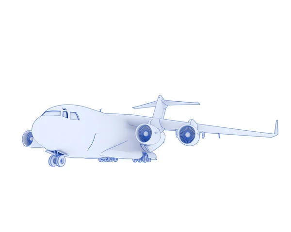 Ilustrace C17 Velká Vojenská Dopravní Letadla Izolované Bílém Pozadí — Stock fotografie
