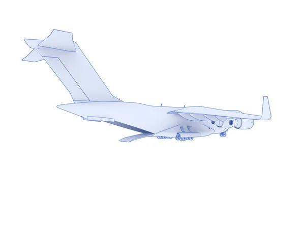 Ilustración C17 Aviones Transporte Militar Grandes Aislados Sobre Fondo Blanco —  Fotos de Stock