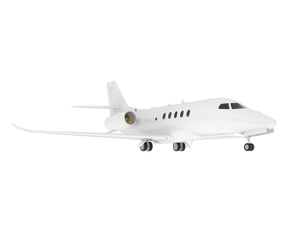 浅光背景下孤立的白色Cessna飞机三维模型图解 — 图库照片