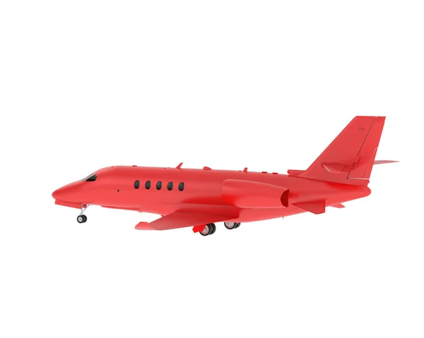 白色背景下孤立红飞机塞斯纳的3D模型图解 — 图库照片