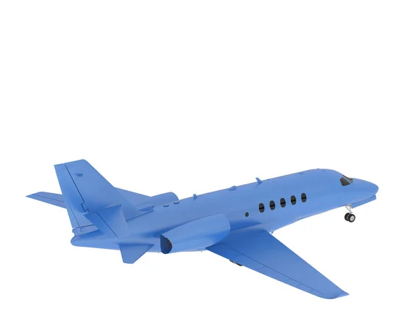 白色背景下孤立的蓝色Cessna飞机三维模型图解 — 图库照片