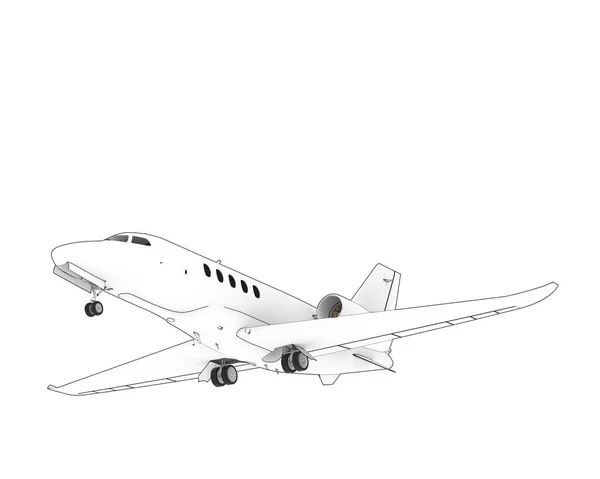 Модель Ілюстрації Білого Літака Cessna Ізольовані Світлому Фоні — стокове фото