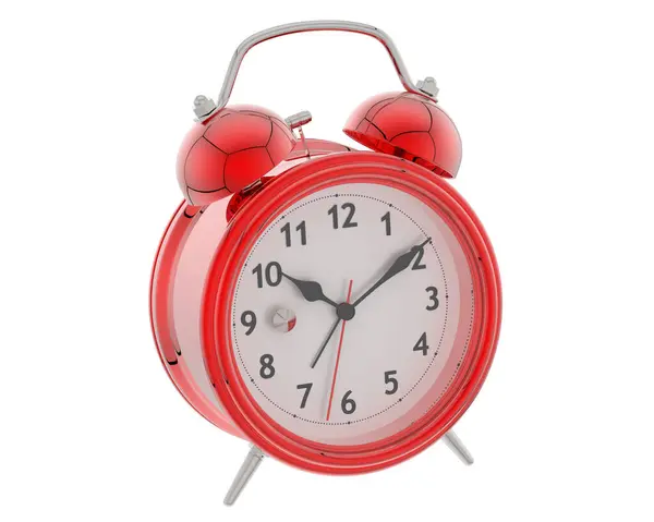 Relógio Alarme Elegante Isolado Fundo Branco — Fotografia de Stock