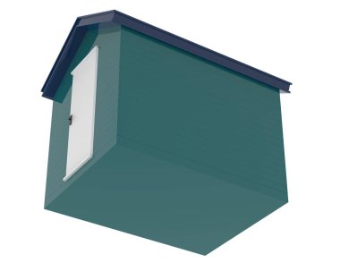 Beyaz arka planda sahil kulübesi