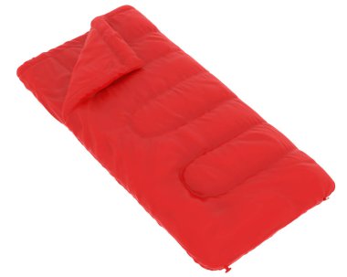 Gri arka planda izole edilmiş uyku tulumu. 3d görüntüleme - illüstrasyon