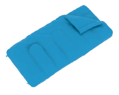 Gri arka planda izole edilmiş uyku tulumu. 3d görüntüleme - illüstrasyon