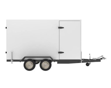 Kargo arabası beyaz arka planda izole edilmiş. 3d görüntüleme - illüstrasyon