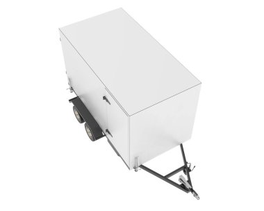 Kargo arabası beyaz arka planda izole edilmiş. 3d görüntüleme - illüstrasyon