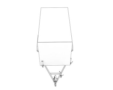 Kargo arabası beyaz arka planda izole edilmiş. 3d görüntüleme - illüstrasyon