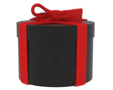 Beyaz arka plan üzerinde izole şenlikli hediye kutusu