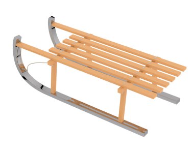 Beyaz arka plan üzerinde izole kızak