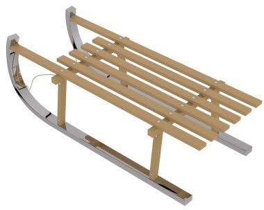 Beyaz arka plan üzerinde izole kızak