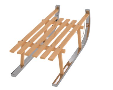 Beyaz arka plan üzerinde izole kızak