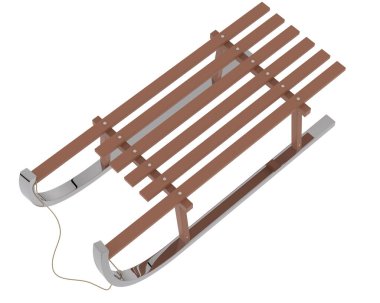 Beyaz arka plan üzerinde izole kızak