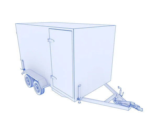 cargo troller auto isolated on white background. 3d rendering - illustration